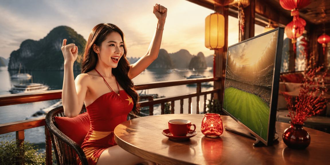 Người dùng tại Hạ Long xem esports và thể thao trên laptop trong quán cà phê
